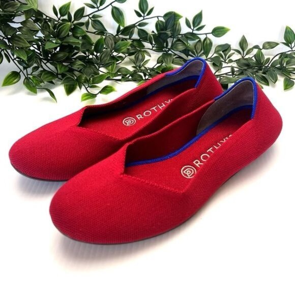 Rothy’s The Flat Red Slip On Knit Round Toe Ballet Flats 9.5 - Picture 1 of 8